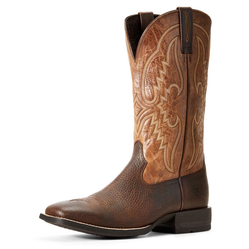 Ariat Western: Round Pen Botas Western Hombre - Cobra / Marrones (WVPYK9614)